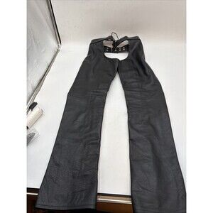 Genuine Leather Chaps 32” Waist MAX Black Motorcycle Biker Riding Zip Snap
